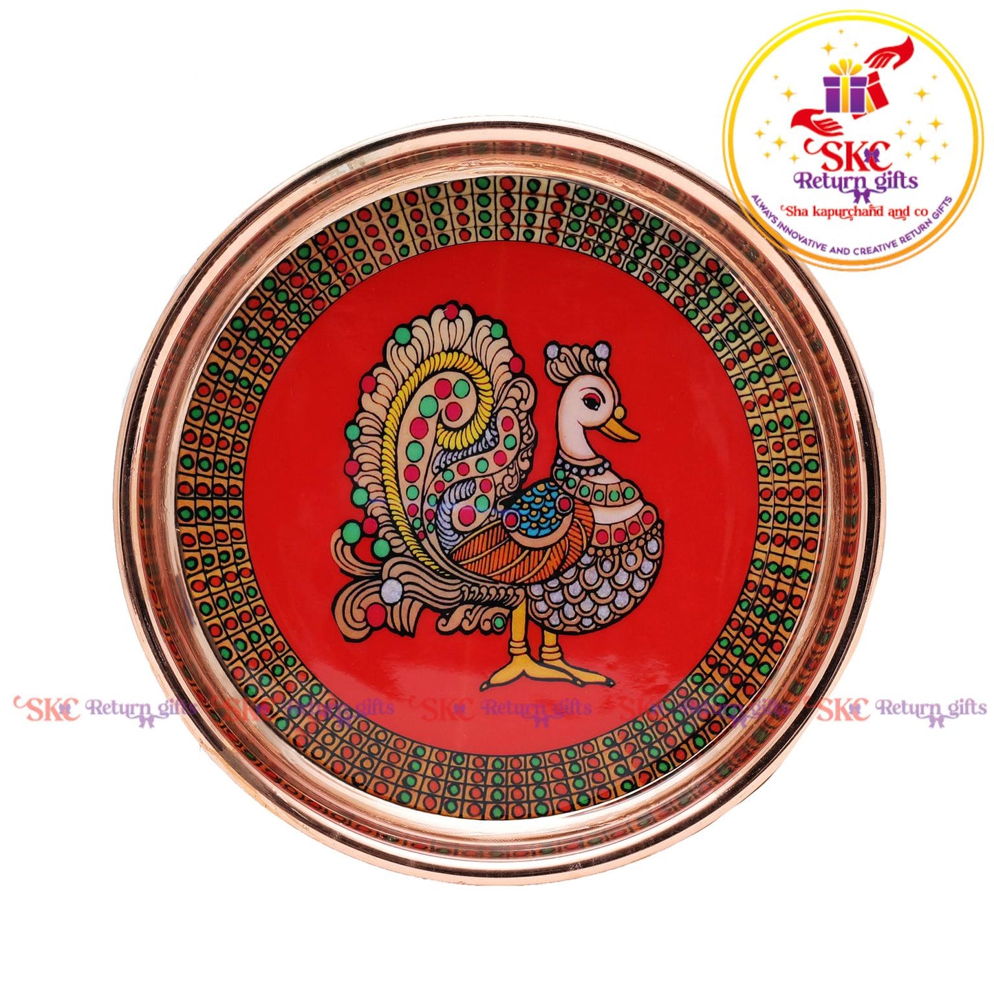 7inch madhubani pichwai pooja plate