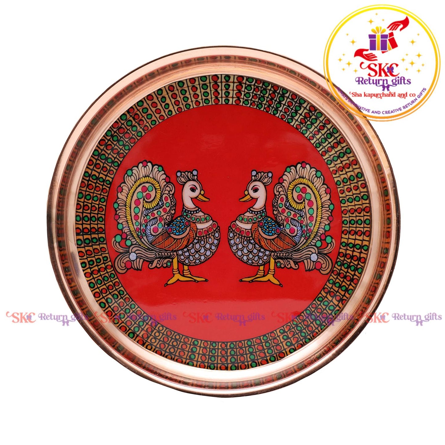 7inch madhubani pichwai pooja plate