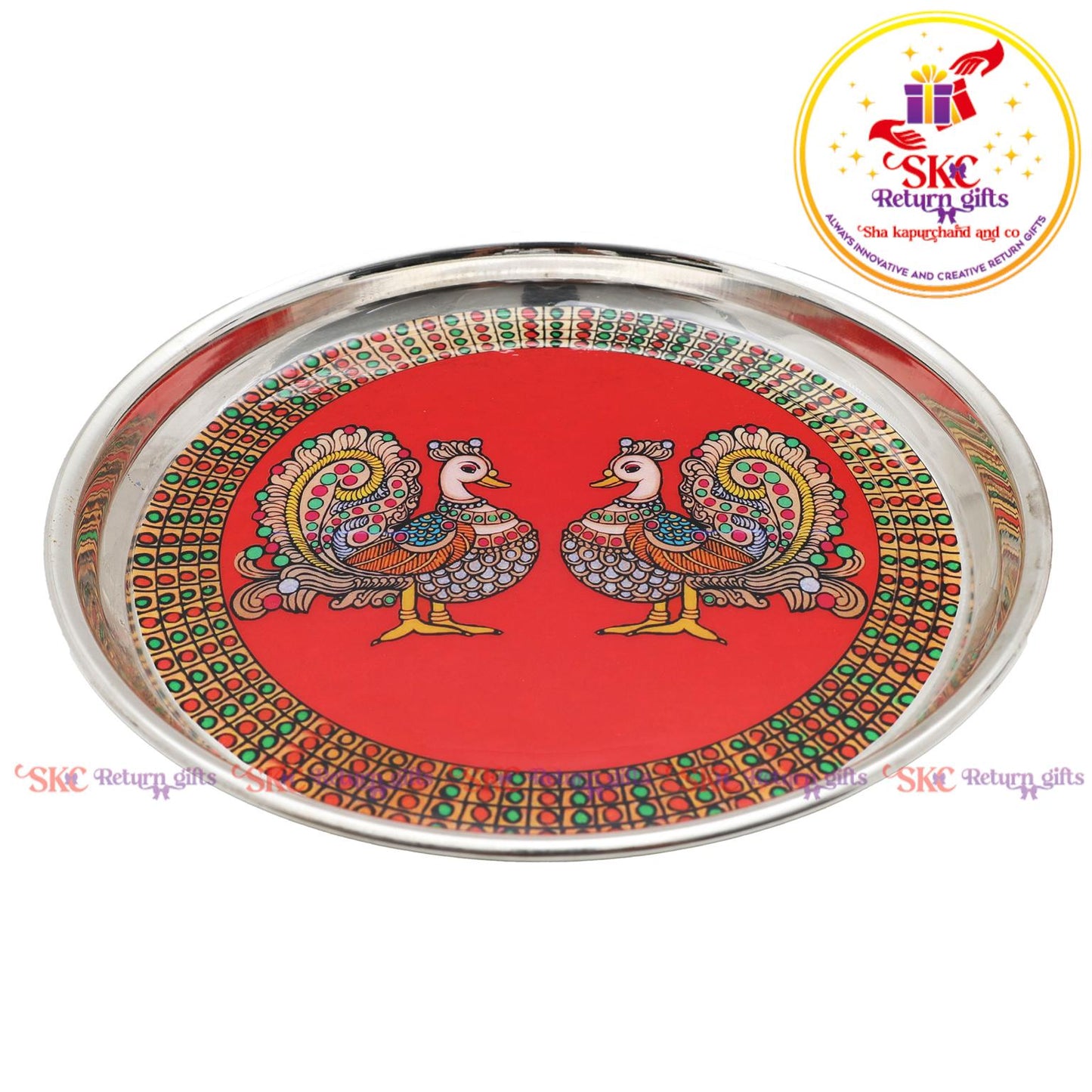 7inch madhubani pichwai pooja plate