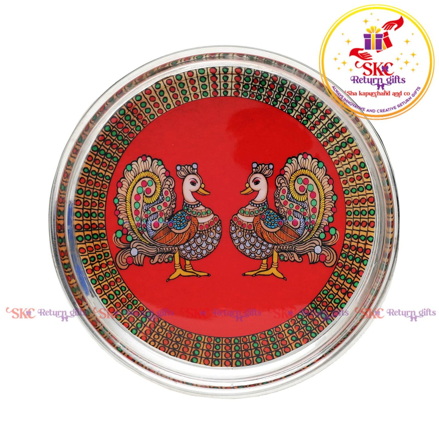 7inch madhubani pichwai pooja plate