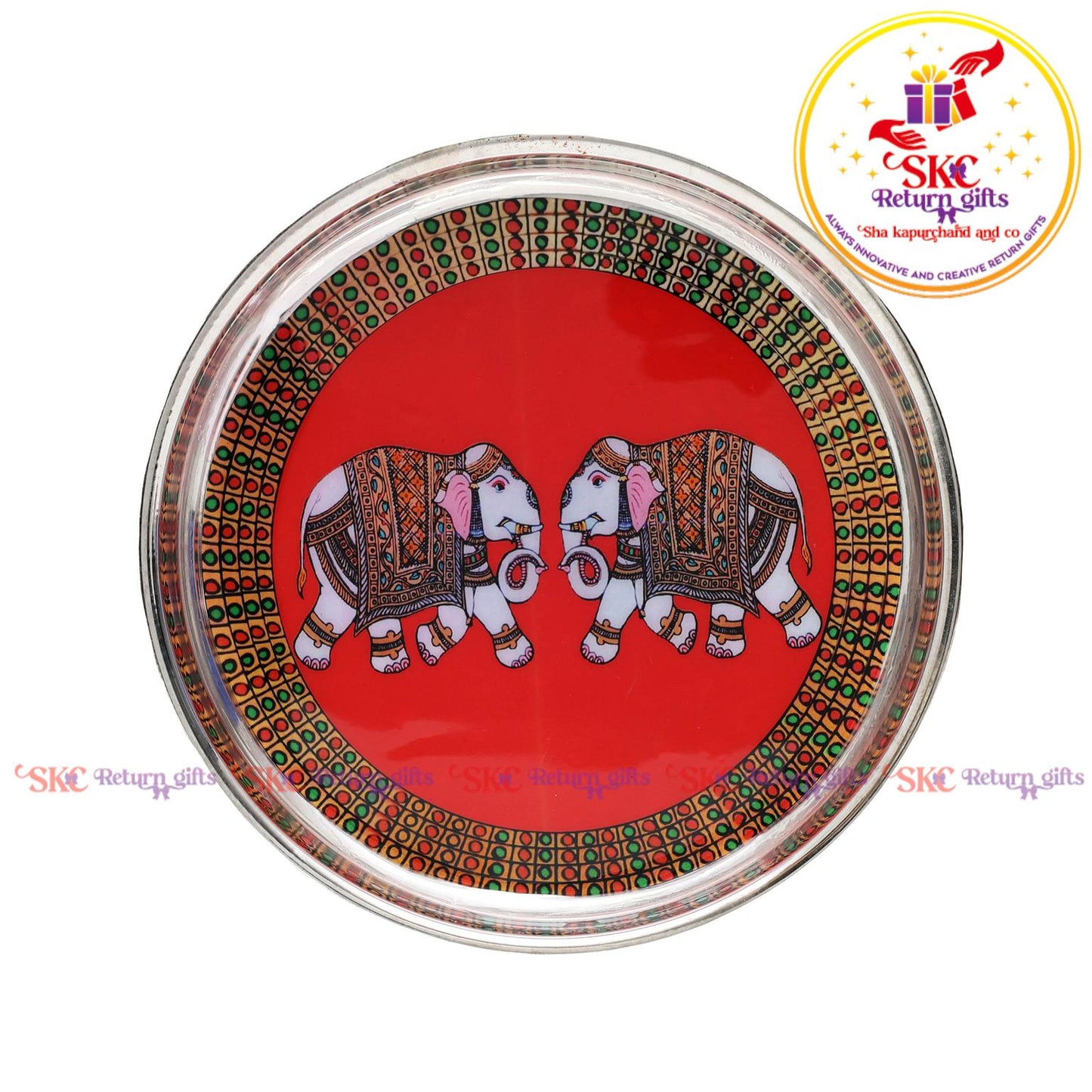 7inch madhubani pichwai pooja plate