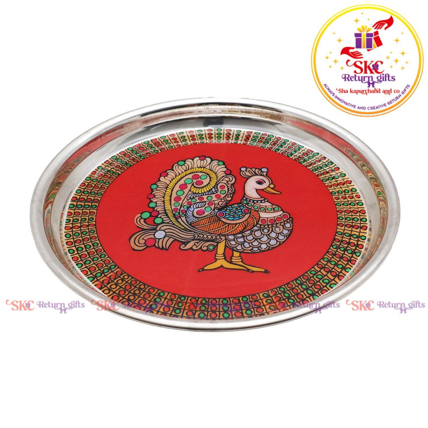 7inch madhubani pichwai pooja plate