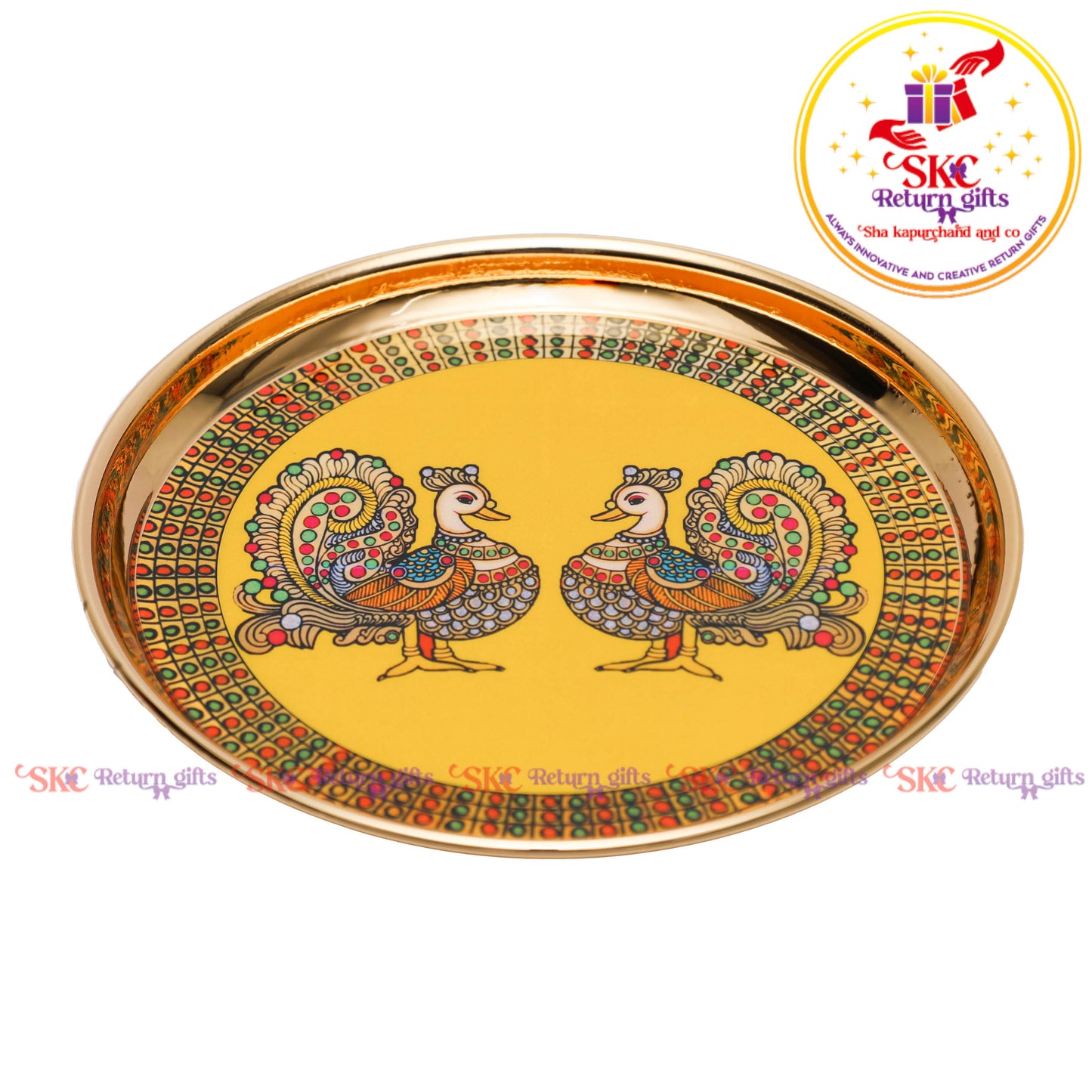 6 Inch Pichwai Brass Pooja Plate