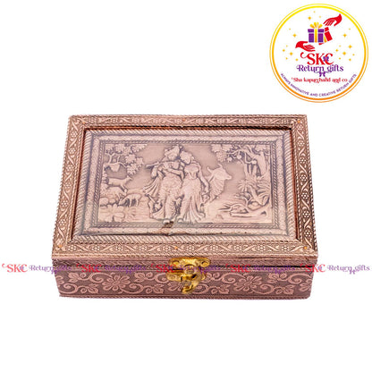 Embossed  Radha Krishna  Jewel Box