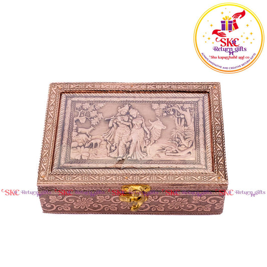Embossed  Radha Krishna  Jewel Box