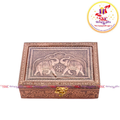 Embossed  Double Elephant Jewel Box