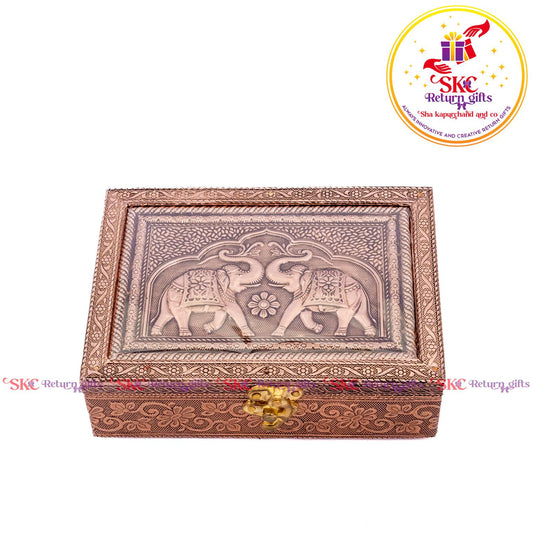 Embossed  Double Elephant Jewel Box