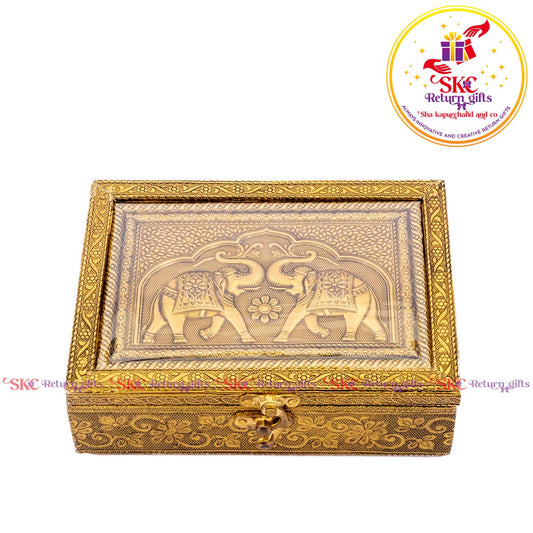 Embossed  Double Elephant Jewel Box