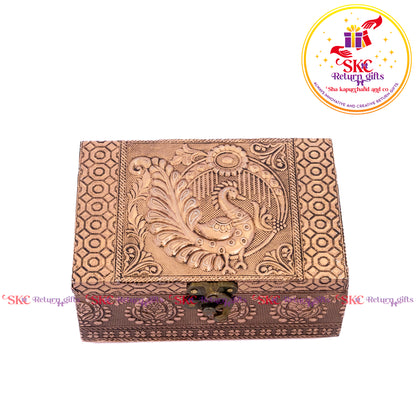 Embossed Peacock Jewel Box
