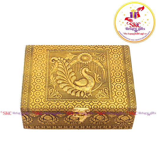 Embossed Peacock Jewel Box