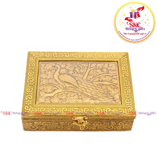 Embossed Peacock Jewel Box