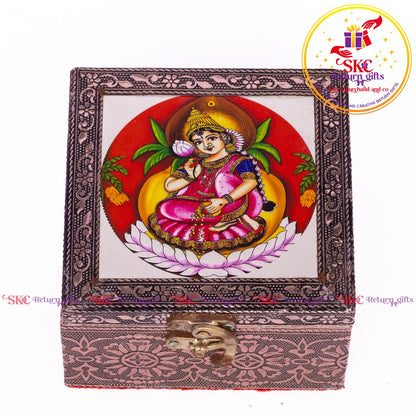 Tanjore Digital Art Pooja Box Mahalaxsmi