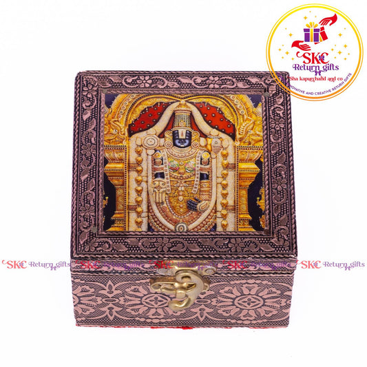 Tanjore Digital Art Pooja Box Tirupati Balaji