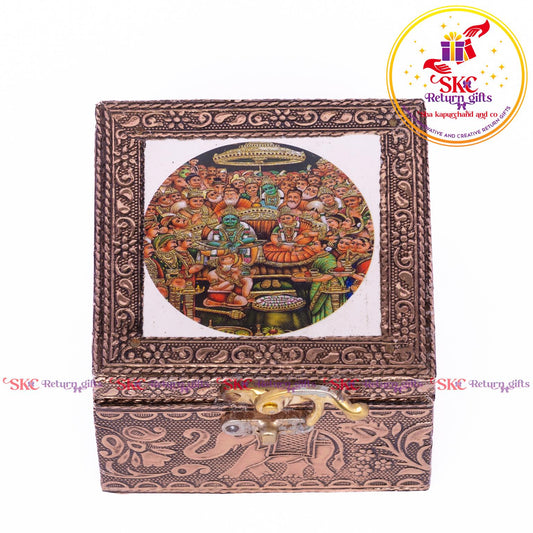 Tanjore Digital Art Pooja Box Ram Darbar
