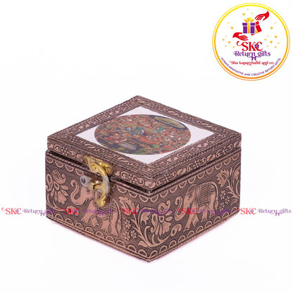 Tanjore Digital Art Pooja Box Ram Darbar