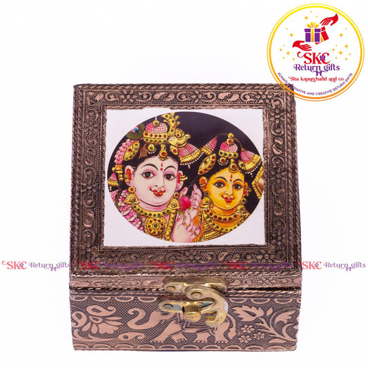 Tanjore Digital Art Pooja Box Radha Krishna