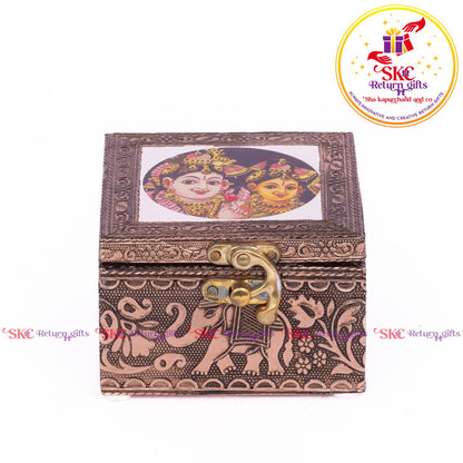 Tanjore Digital Art Pooja Box Radha Krishna