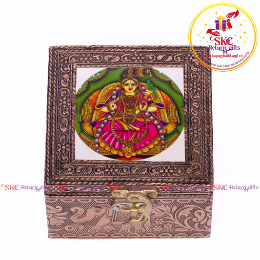 Tanjore Digital Art Pooja Box Andal