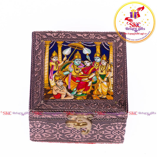 Tanjore Digital Art Pooja Box Radha Krishna