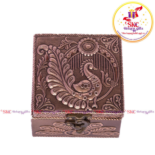 Embossed Peacock Pooja Box
