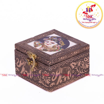 Tanjore Digital Art Pooja Box Krishna
