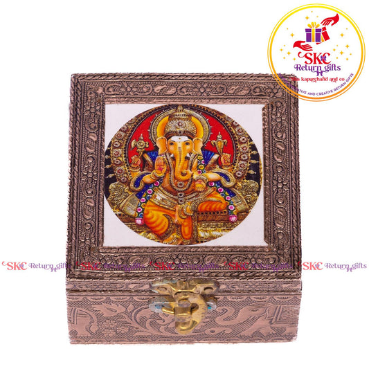 Tanjore Digital Art Pooja Box Ganesh