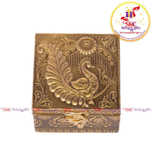 Embossed Peacock Jewellery Box