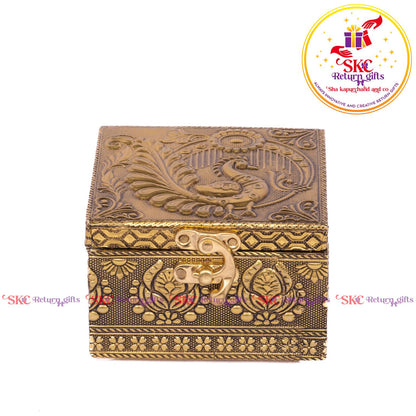 Embossed Peacock Jewellery Box