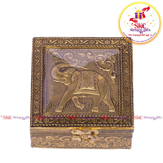Embossed Elephant Jewellery Box