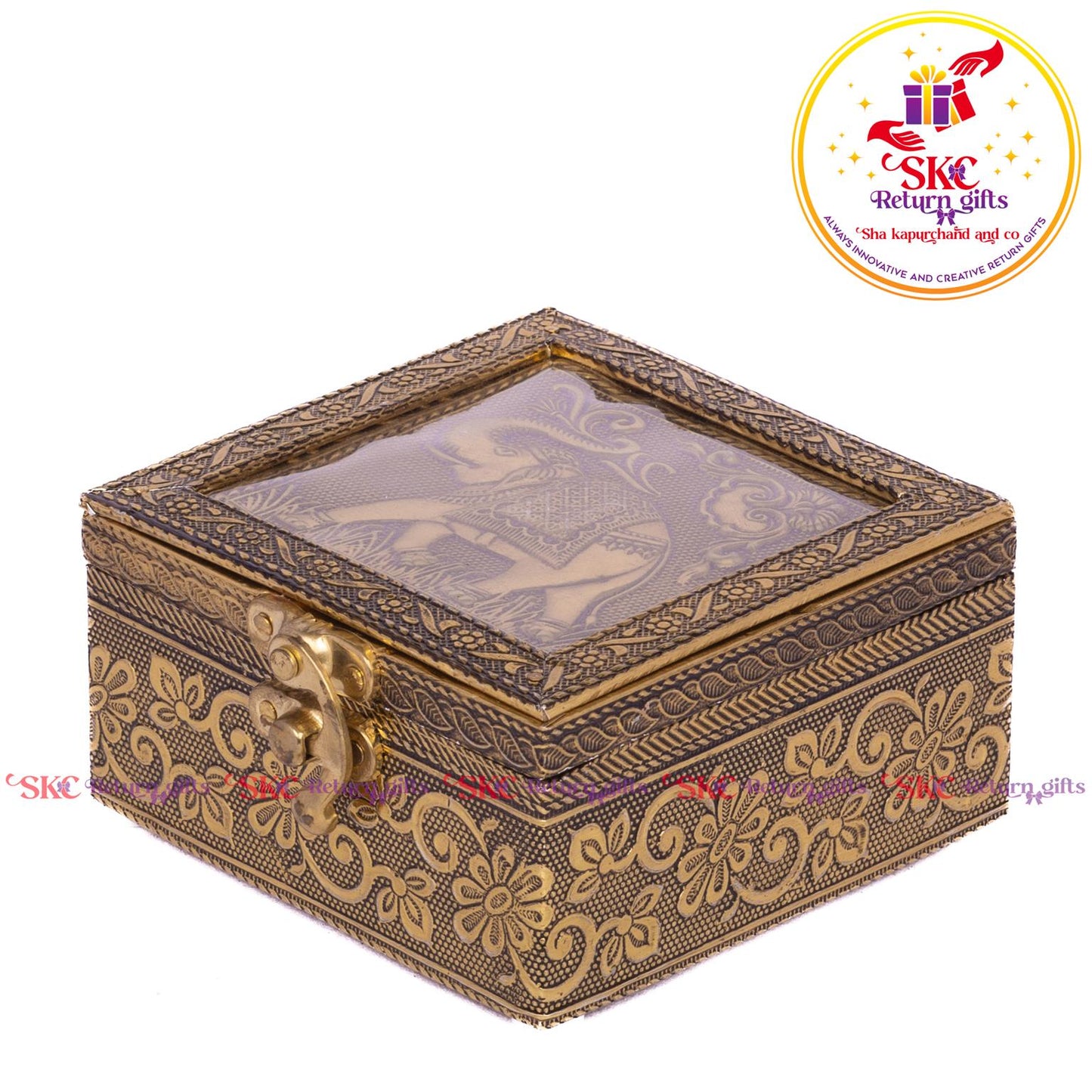 Embossed Elephant Jewellery Box