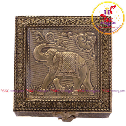 Embossed Elephant Jewellery Box