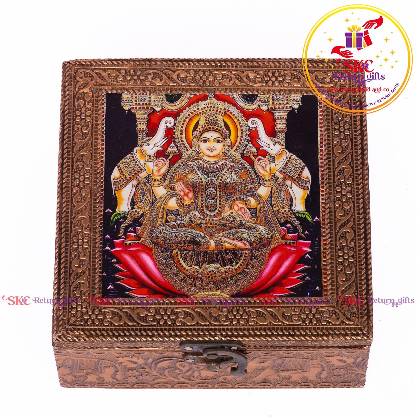 Tanjore Digital Art Pooja Box Maha Laxmi