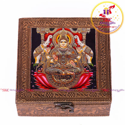 Tanjore Digital Art Pooja Box Maha Laxmi