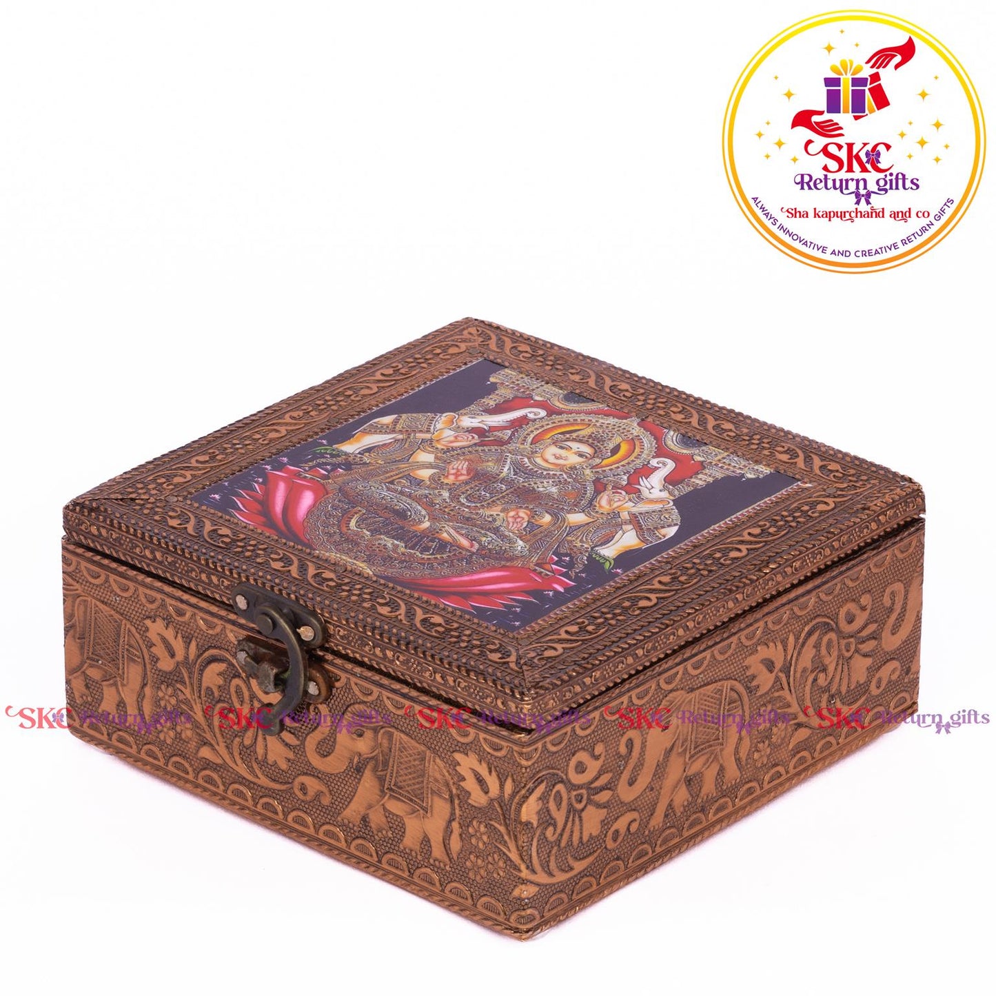 Tanjore Digital Art Pooja Box Maha Laxmi