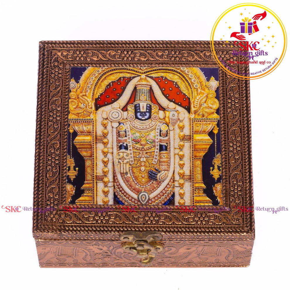 Tanjore Digital Art Pooja Box Tirupati Balaji – Sha Kapurchand & Co