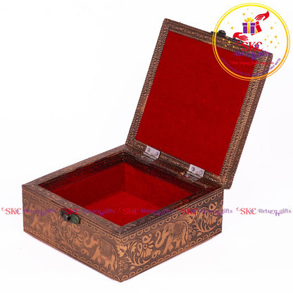 Tanjore Digital Art Pooja Box Ram Darbar