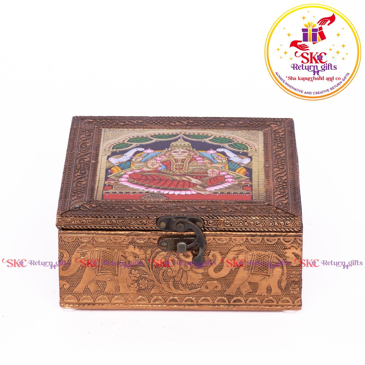 Tanjore Digital Art Pooja Box Mahalaxmi