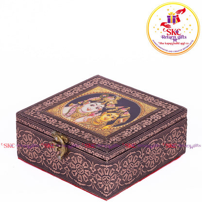 Tanjore Digital Art Pooja Box Radhakrishna
