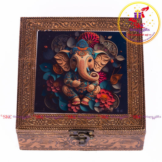 Tanjore Digital Art Pooja Box Ganesha