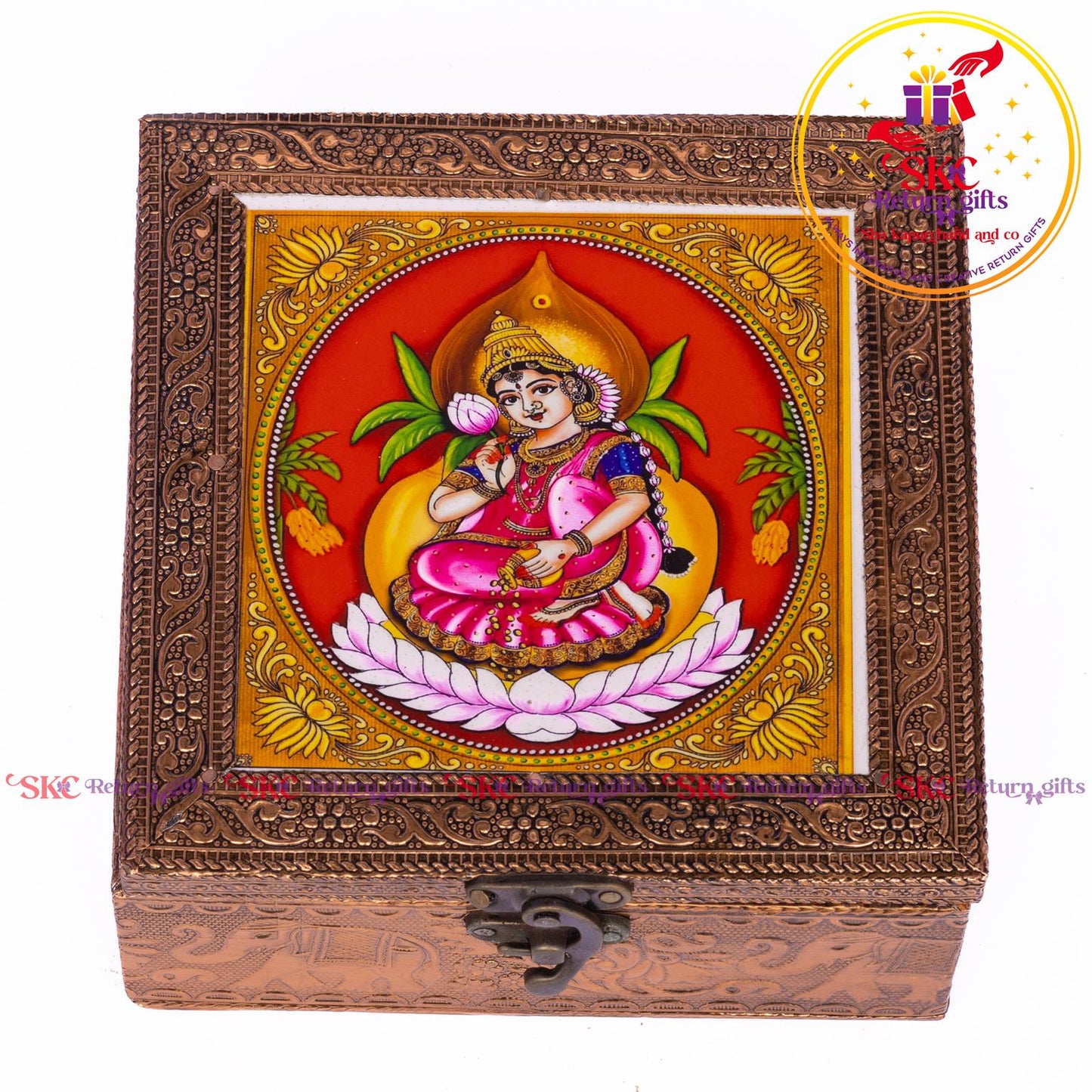 Tanjore Digital Art Pooja Box Mahalaxmi
