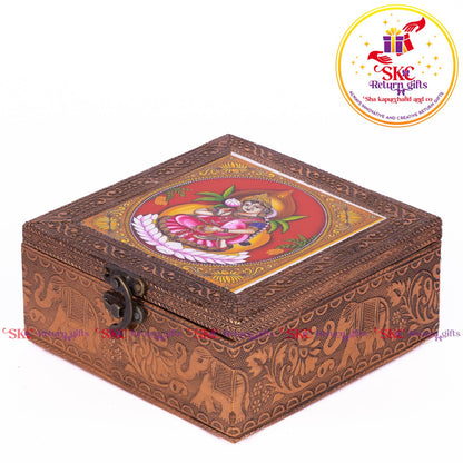 Tanjore Digital Art Pooja Box Mahalaxmi