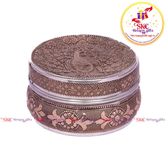 Stainless Steel Embosed Peancock Box