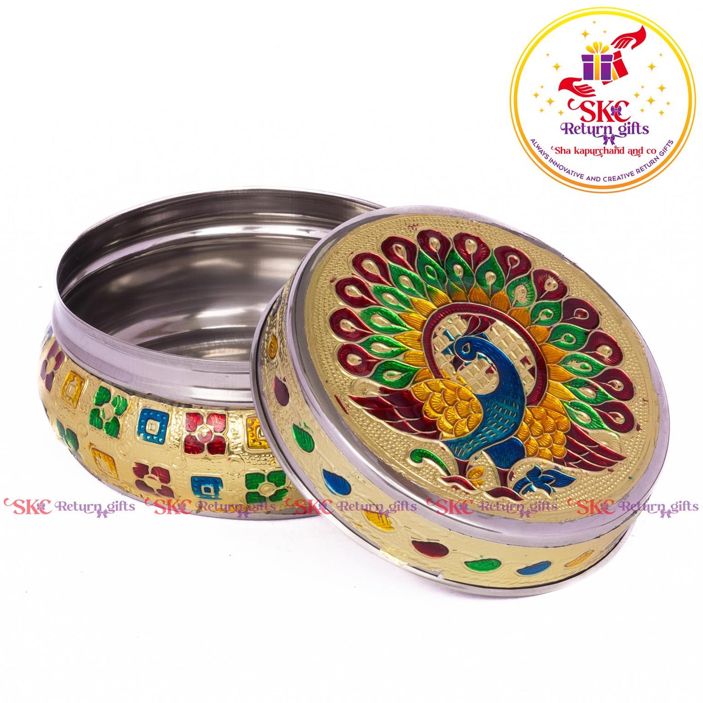 Stainless Steel Menakari Peacock Box