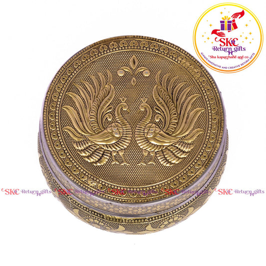 Stainless Steel Embosed Double Peacock Box
