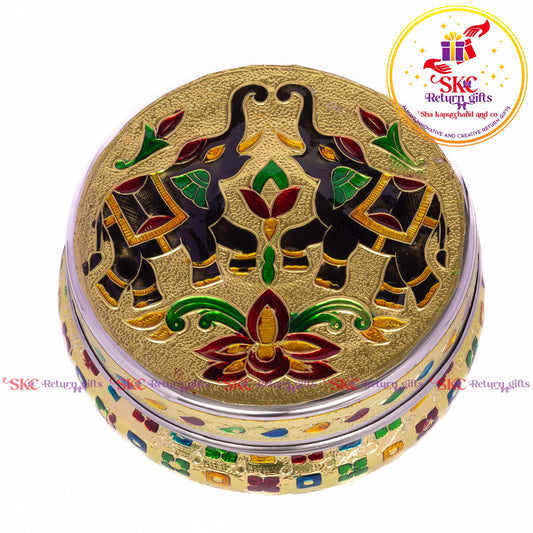 Stainless Steel Menakari Double Elephant Box