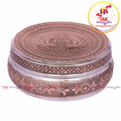 Stainless Steel Embosed Double Peacock Box