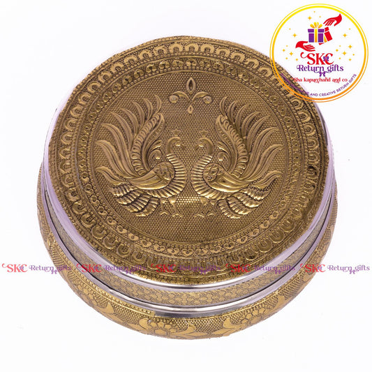 Stainless Steel Embosed Double Peacock Box