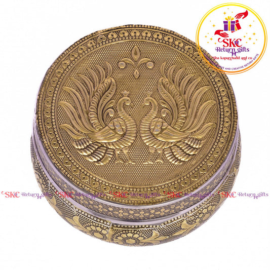 Stainless Steel Embosed Double Peacock Box
