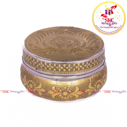 Stainless Steel Embosed Double Peacock Box