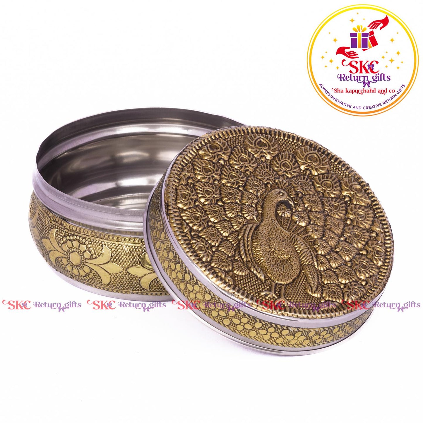 Stainless Steel Embosed  Peacock Box